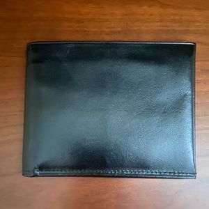 WALLET MEN’S LEATHER BLACK BI FOLD WALLET👤